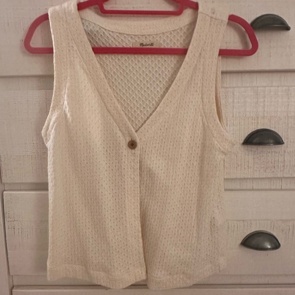 Madewell boho white vest
